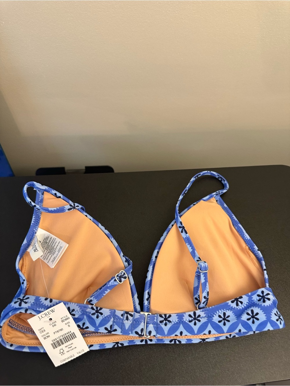 Blue Floral Print Bikini Set size small NWT - Picture 5 of 10